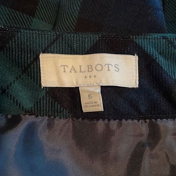 Talbots Women's Green Plaid Zipper Closure Straight Hem Pencil Skirt Size 6 - Picture 7 of 7